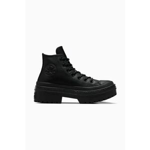 Converse tenisi de piele Chuck Taylor All Star Lugged Heel femei, culoarea negru, A11548C imagine