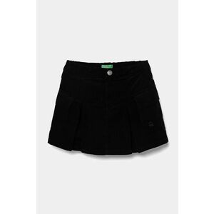 United Colors of Benetton fustă din catifea pentru copii culoarea negru, mini, drept, 4O5GC0021 imagine