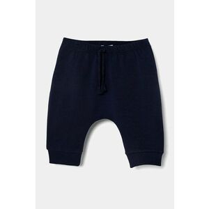 United Colors of Benetton pantaloni de trening pentru bebeluși culoarea albastru marin, cu imprimeu, 35Q2AF023 imagine