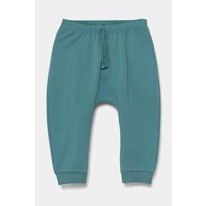 United Colors of Benetton pantaloni de trening pentru bebeluși culoarea verde, cu imprimeu, 35Q2AF023 imagine