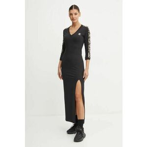 adidas Originals rochie Leopard culoarea negru, maxi, drept, IW8479 imagine