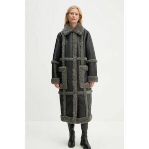 Stand Studio palton Patrice Coat femei, culoarea negru, de tranzitie, oversize, 61100-9010 imagine