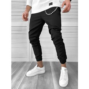 Pantaloni barbati casual negri 7182 80-2.3 imagine