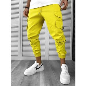 Pantaloni de trening cargo mustar conici Y101 imagine