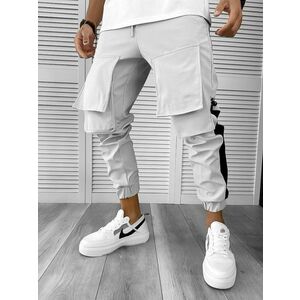 Pantaloni de trening cargo gri conici Y359 20-3 imagine