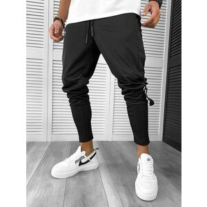 Pantaloni de trening cargo negri conici K526 40-1 imagine