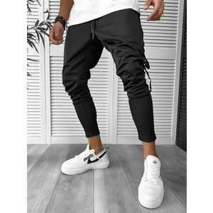 Pantaloni de trening cargo negri conici K526 40-1.2 imagine