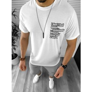 Tricou barbati alb cu imprimeu pe spate 12448 41-1 imagine