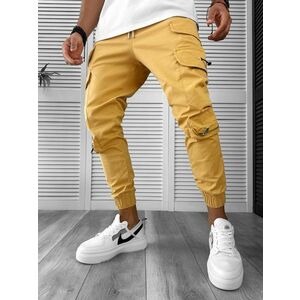 Pantaloni de trening cargo crem conici Y101 32-4 imagine