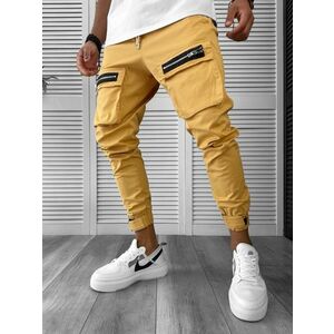 Pantaloni de trening cargo crem conici Y103 34-4 imagine