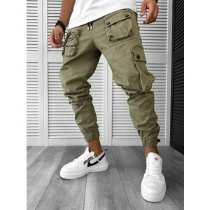 Pantaloni de trening cargo kaki conici Y310 16-5 imagine