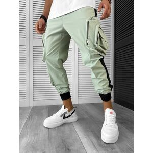 Pantaloni de trening cargo verzi conici Y512 14-4 imagine