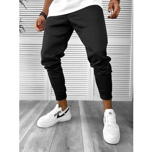 Pantaloni de trening negru silon conici 12930 imagine