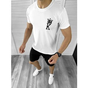 Trening barbati alb/negru pantaloni + tricou 11698 P20-3.2 imagine