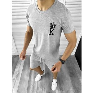 Trening barbati gri pantaloni + tricou 11698 O5-5.1 imagine