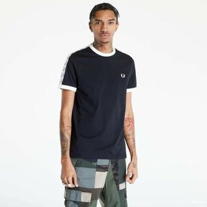 Tricou FRED PERRY Taped Ringer T-shirt Black imagine