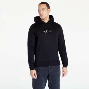 Hanorac FRED PERRY Embroidered Hooded Sweatshirt Black imagine