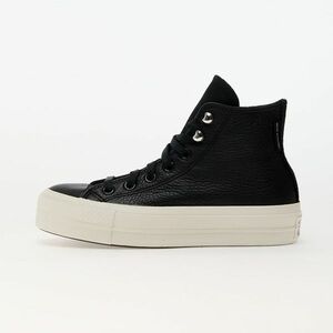 Sneakers Converse Chuck Taylor All Star Lift Platform Water Repellent Leather Black/ Black/ Egret imagine