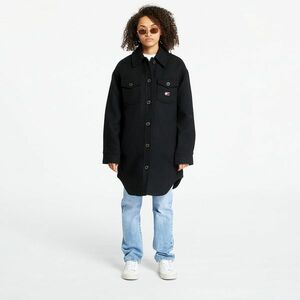 Palton Tommy Jeans Wool Coat Black imagine