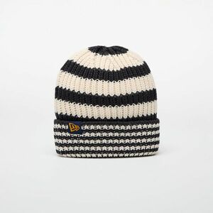 New Era Knit Medium Stripe Beanie Navy/ Light Cream imagine