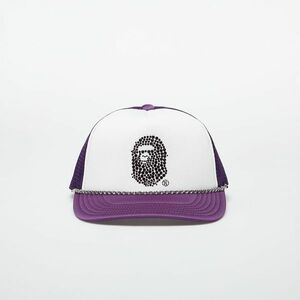 A BATHING APE x SWAROVSKI Rhinestone Ape Head Mesh Cap M Purple imagine