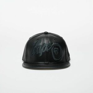 A BATHING APE x New Era 59Fifty Leather Cap M Black imagine