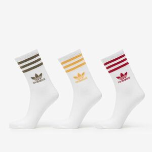 adidas Crew Sock 3-Pack White/ Olive Strata/ Preloved Yellow imagine