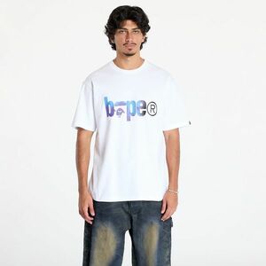 Tricou A BATHING APE Tie Dye Bape Logo Tee White/ Black imagine