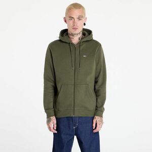 Hanorac Tommy Jeans Regular Flag Zip Through Hoodie Fatique Green imagine