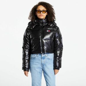 Jacheta Tommy Jeans Alaska Cropped Puffer Jacket Black imagine