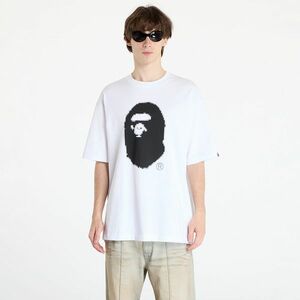 Tricou A BATHING APE Pixel Ape Head Relaxed Fit Tee White imagine