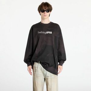 Tricou A BATHING APE Overprint Logo Relaxed Fit Long Sleeve Tee Black imagine