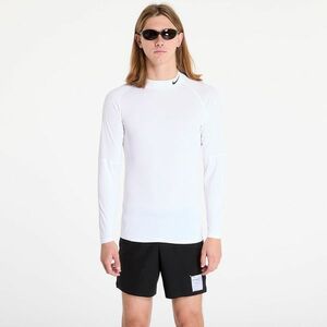 Tricou Nike Pro Men's Dri-FIT Fitness Mock-Neck Long-Sleeve Top White/ Black imagine