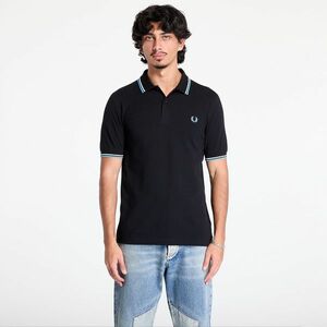 Tricou FRED PERRY The Twin Tipped Shirt Black/ Ecru/ Soft blue imagine