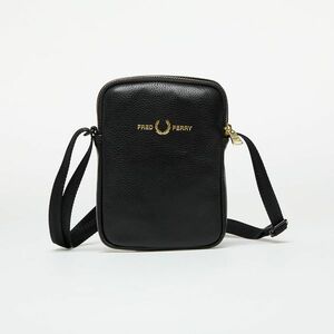 Geantă FRED PERRY Tumbled Leather Side Bag Black imagine