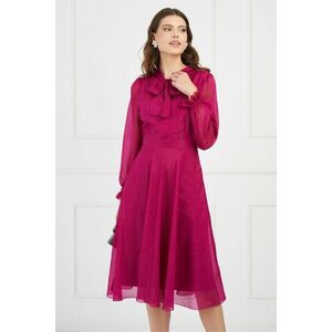 Rochie DY Fashion magenta din voal cu insertii din fir lurex imagine