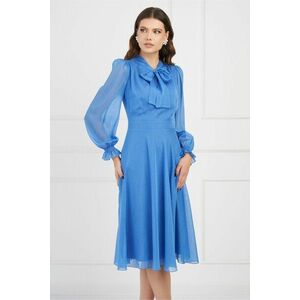 Rochie DY Fashion bleu din voal cu insertii din fir lurex imagine