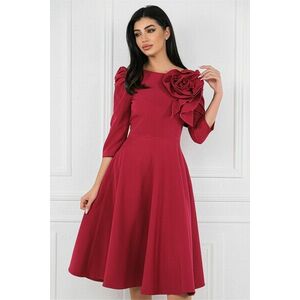 Rochie MBG magenta cu floare maxi pe bust imagine