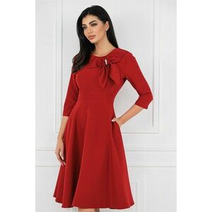 Rochie MBG burgundy cu funda si perle pe bust imagine