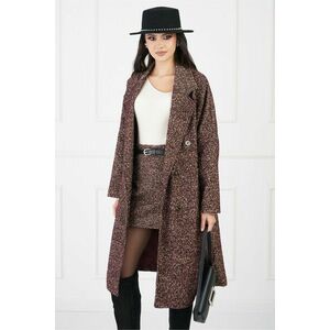 Palton Vera oversize burgundy cu imprimeu pepit bej imagine