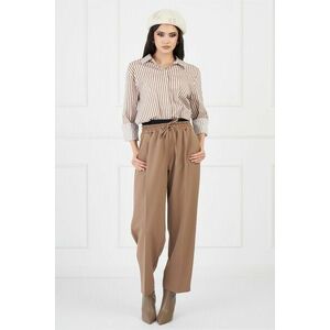 Pantaloni Vera maro cu elastic dublu in talie imagine