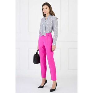 Pantaloni LaDonna office din stofa fucsia cu pliuri nasturi pe talie imagine