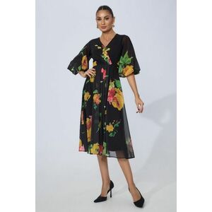 Rochie eleganta Lirene Negru Floral imagine