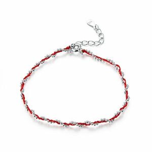 Bratara din argint cu snur Red Beads imagine