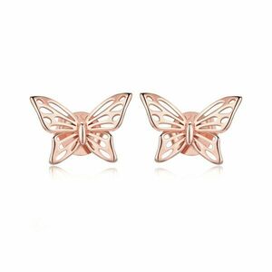 Cercei din argint Beautiful Butterfly Rose Gold imagine