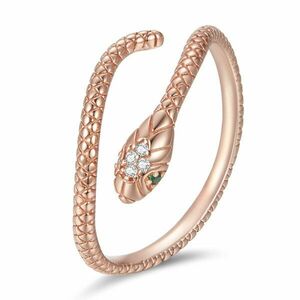 Inel reglabil din argint Rose Gold Snake imagine