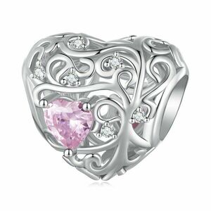 Talisman din argint Pink Love Heart imagine