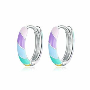 Cercei din argint Colorful Hoops imagine