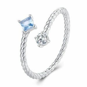 Inel reglabil din argint Blue-Silver Crystals imagine