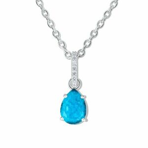 Colier din argint Silver Drop Turquoise imagine